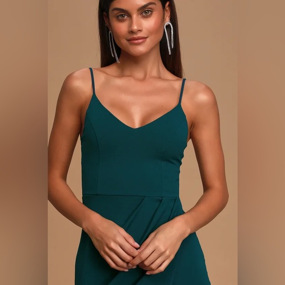 Lulu’s • Forever Your Girl Teal Blue Bodycon Dress - Picture 4 of 16